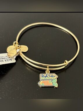Alex and Ani Gold 'High Tides Good Vibes' Charm Bangle